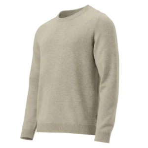 Stay cozy and stylish with this ultra-soft Beige knit crew-neck sweater from Woaki